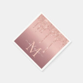 Rose Gold Glitzer Napkins mit einem benutzerdefini Serviette (Ecke)