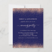 Rose Gold Glitzer Navy Abend Party Hochzeit Einladung (Vorderseite)