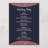 Rose Gold Glitzer Navy Blue Circle Programmes Programm (Rückseite)