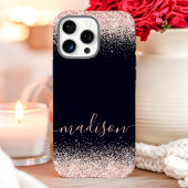 Rose Gold Glitzer Navy Individuelle Name Case-Mate iPhone Hülle