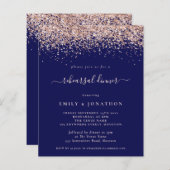 Rose Gold Glitzer Navy Probe Dinner (Vorne/Hinten)