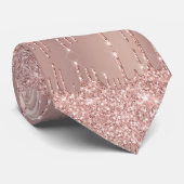 Rose Gold Glitzer Neck Tie Krawatte (Gerollt)