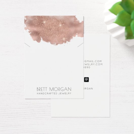 Rose Gold Glitzer Necklace Juwelier Display Card (Schreibtisch)