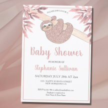 Rose Gold Glitzer Niedlich Baby Girl Sloth Baby Du