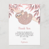 Rose Gold Glitzer Niedlich Sloth Baby Dusche Viele Postkarte (Vorderseite)