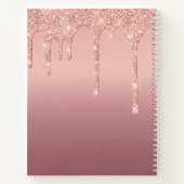 Rose-Gold-Glitzer-Notebook mit benutzerdefiniertem Notizblock (Rückseite)