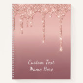 Rose-Gold-Glitzer-Notebook mit benutzerdefiniertem Notizblock (Vorderseite)