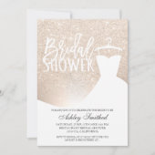 Rose Gold Glitzer Ober-Folie Brautparty Einladung (Vorderseite)