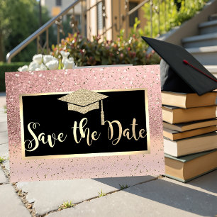 Rose Gold Glitzer Ombre Abschluss Save the Date
