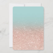 Rose Gold Glitzer ombre aquamarine Typografie Swee Einladung (Rückseite)