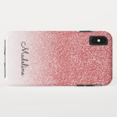 Rose Gold Glitzer Ombre Black Script Name Case-Mate iPhone Hülle (Rückseite (Horizontal))