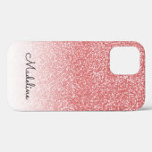 Rose Gold Glitzer Ombre Black Script Name Case-Mate iPhone Hülle (Rückseite (Horizontal))