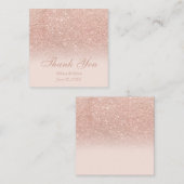 Rose Gold Glitzer ombre blush Danke Hochzeit Quadratische Visitenkarte (Vorne/Hinten)