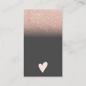Rose gold Glitzer ombre blush, danke Visitenkarte (Rückseite)