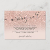 Rose Gold Glitzer ombre blush Skript gut wünschen Begleitkarte (Vorderseite)
