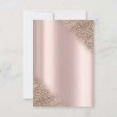 Rose Gold Glitzer Ombre Boho Blume Empfang Einladung (Rückseite)
