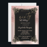 Rose Gold Glitzer Ombre Border 60. Geburtstagspart Einladung<br><div class="desc">Elegante Rose Gold Glitzer ombre auf einer Rose Gold Hintergrund.</div>