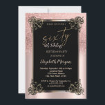 Rose Gold Glitzer Ombre Border 60. Geburtstagspart Einladung<br><div class="desc">Elegante Rose Gold Glitzer ombre auf einer Rose Gold Hintergrund.</div>