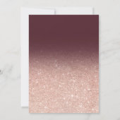 Rose Gold Glitzer ombre burgundy Foto Sweet 16 Einladung (Rückseite)