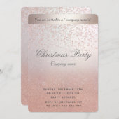Rose Gold Glitzer ombre Corporate Weihnachts-Party Einladung (Vorne/Hinten)