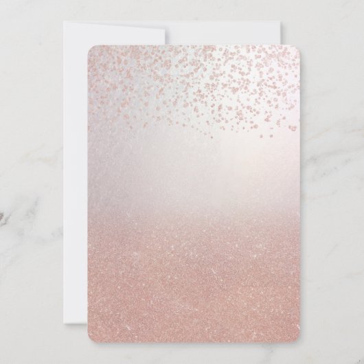 Rose Gold Glitzer ombre Corporate Weihnachts-Party Einladung (Rückseite)
