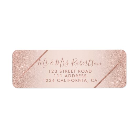 Rose Gold Glitzer ombre Drehbuch Rosa Hochzeit (Vorne)