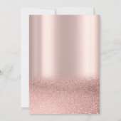 Rose Gold Glitzer Ombre, Eiffelturm Quinceanera Einladung (Rückseite)