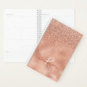 Rose Gold Glitzer Ombre Foil Jährliche Monogramm Planer (Anzeige)