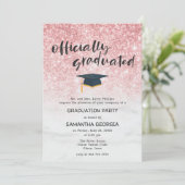 Rose Gold Glitzer Ombre Luxury Graduation Party Einladung (Stehend Vorderseite)