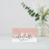 Rose Gold Glitzer ombre Marmorname Makeup Logo Visitenkarte (Stehend Vorderseite)