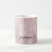 Rose Gold Glitzer Ombre Metal Monogram Signature Kaffeetasse (Mittel)