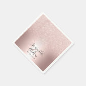 Rose Gold Glitzer ombre Metallfolie Hochzeit Serviette (Ecke)