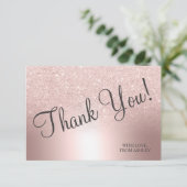 Rose Gold Glitzer ombre Metallfolie Vielen Dank Dankeskarte (Stehend Vorderseite)