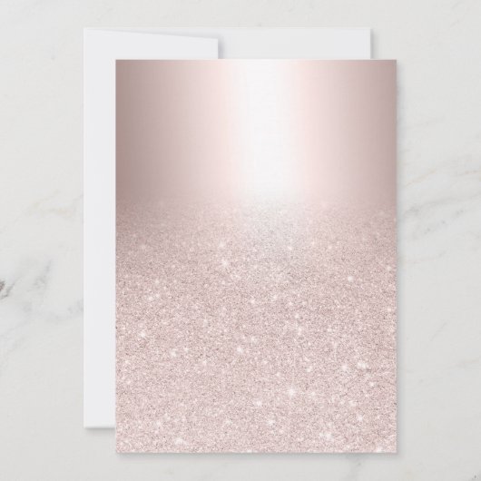 Rose Gold Glitzer ombre Metallic Chic Sweet 16 Einladung (Rückseite)