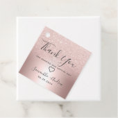 Rose Gold Glitzer ombre Metallic Danke Hochzeit Geschenkanhänger (Beispiel)