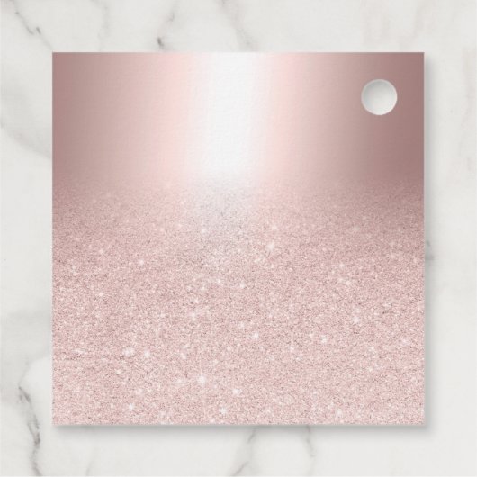 Rose Gold Glitzer ombre Metallic Danke Hochzeit Geschenkanhänger (Rückseite)