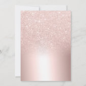 Rose Gold Glitzer ombre Metallic erste Geburtstag Einladung (Rückseite)