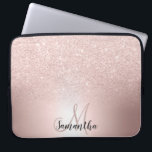 Rose Gold Glitzer ombre Metallic Folie Monogramm Laptopschutzhülle<br><div class="desc">Rose Gold Glitzer ombre Metallic Folie Monogramm</div>