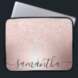 Rose Gold Glitzer ombre Metallic Folie Monogramm Laptopschutzhülle<br><div class="desc">Rose Gold Glitzer ombre Metallic Folie chic und gürtelig monogramm</div>
