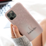 Rose Gold Glitzer ombre Metallic Folienname Case-Mate iPhone Hülle<br><div class="desc">Rose Gold Glitzer ombre metallische Folie personalisiert Monogramm. Dies ist ein gedrucktes Bild,  es gibt keine Glitzer-Elemente oder glänzen darauf.</div>