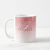Rose Gold Glitzer Ombre Modern Monogram Kaffeetasse (Links)