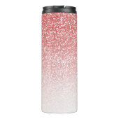 Rose Gold Glitzer Ombre Modern Monogram Thermosbecher (Rückseite)