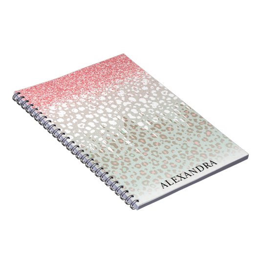 Rose Gold Glitzer Ombre Monogram Name Notizblock (Rechte Seite)