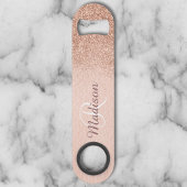 Rose Gold Glitzer Ombre Monogram Stilvoll Speed Flaschenöffner