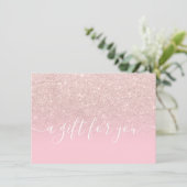 Rose Gold Glitzer ombre pink Geschenkgutschein (Stehend Vorderseite)