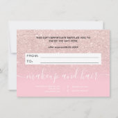 Rose Gold Glitzer ombre pink Geschenkgutschein (Rückseite)