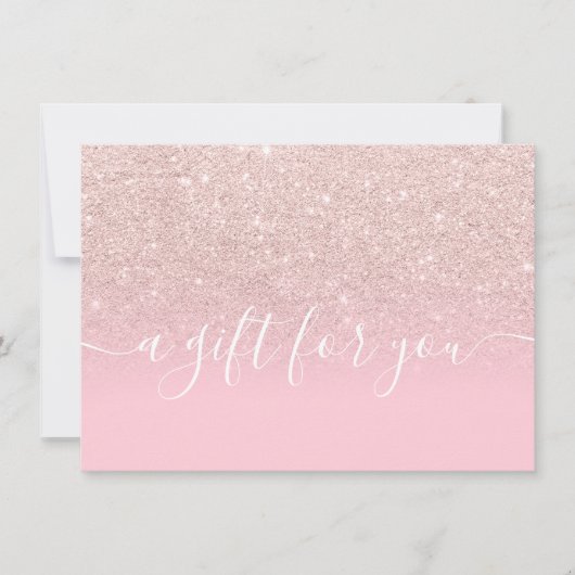 Rose Gold Glitzer ombre pink Geschenkgutschein (Vorderseite)