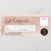 Rose Gold Glitzer ombre pink Geschenkgutschein (Vorne/Hinten)