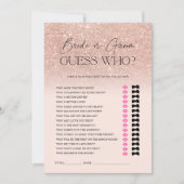 Rose Gold Glitzer ombre pink rate Bridal-Spiel Einladung (Vorderseite)