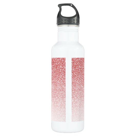 Rose Gold Glitzer Ombre Script Monogram Edelstahlflasche (Rückseite)